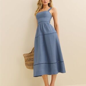Reformation Gray Sleeveless Sundress Midi